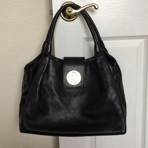 Kate Spade Leather Twist Lock Tote Shoulder Bag